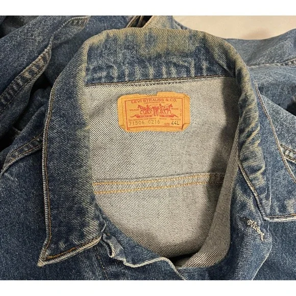 Vtg Levi's 71506 Type III Trucker Denim Jckt Men's 44L Brown Patch USA Big &Tall - Picture 10 of 10